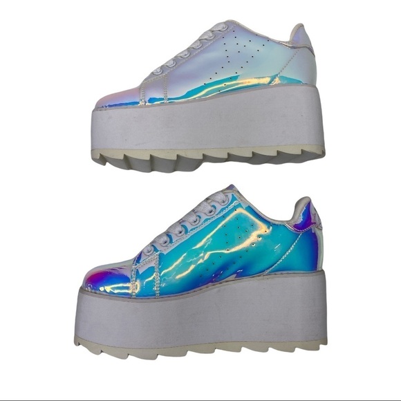 Y.R.U. Nightcall Hologram Iridescent Platform Sneaker Shoes Sz: 7 - Picture 3 of 12